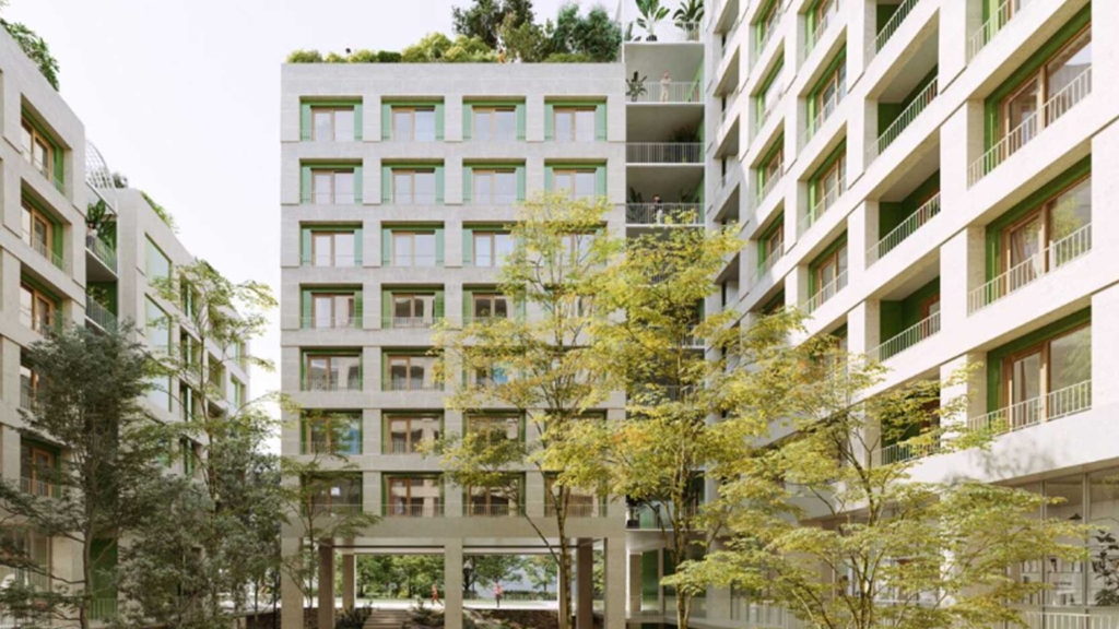 Panneaux de façades bas carbone pour les lots de logements "Petit" et "Chaufferie" d'Eiffage Construction, dans le cadre de la réhabilitation de l'écoquartier de Saint-Vincent-du-Paul à Paris 14